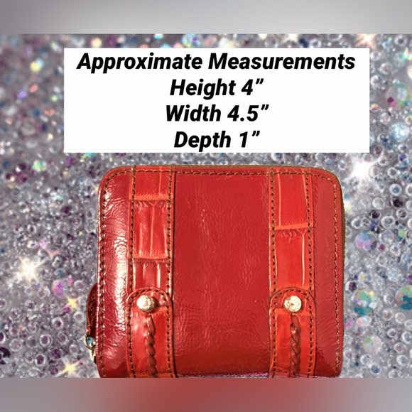 Brighton Red Patent & Croc Embossed Bag Wallet Dust Bag & Orig Box Excel Cond - Picture 11 of 17